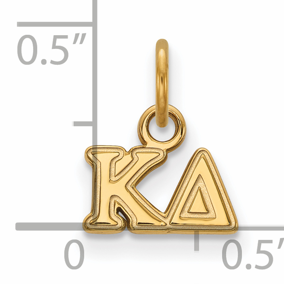 Sterling Gold-plated Kappa Delta Sorority Greek  Extra Small Pendant - Picture 2 of 2